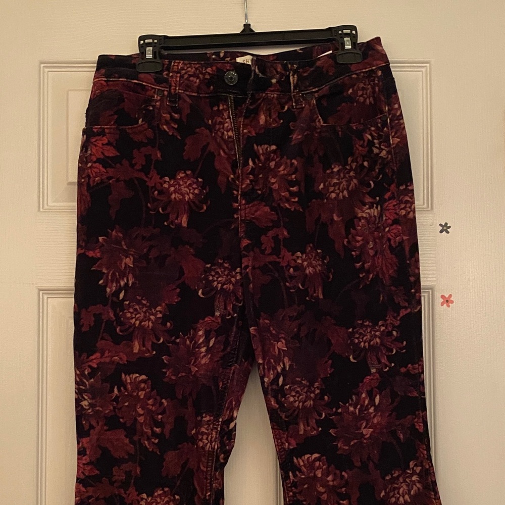 Shyanne velvet floral print flare pants